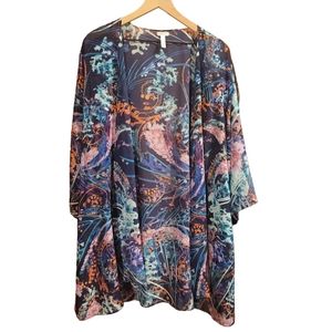 Soma Floral Abstract Print Kimono